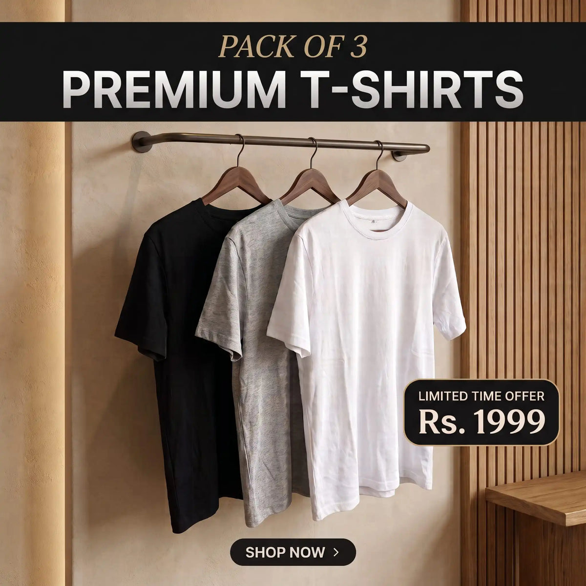 Pack of 3 Premium T-Shirts